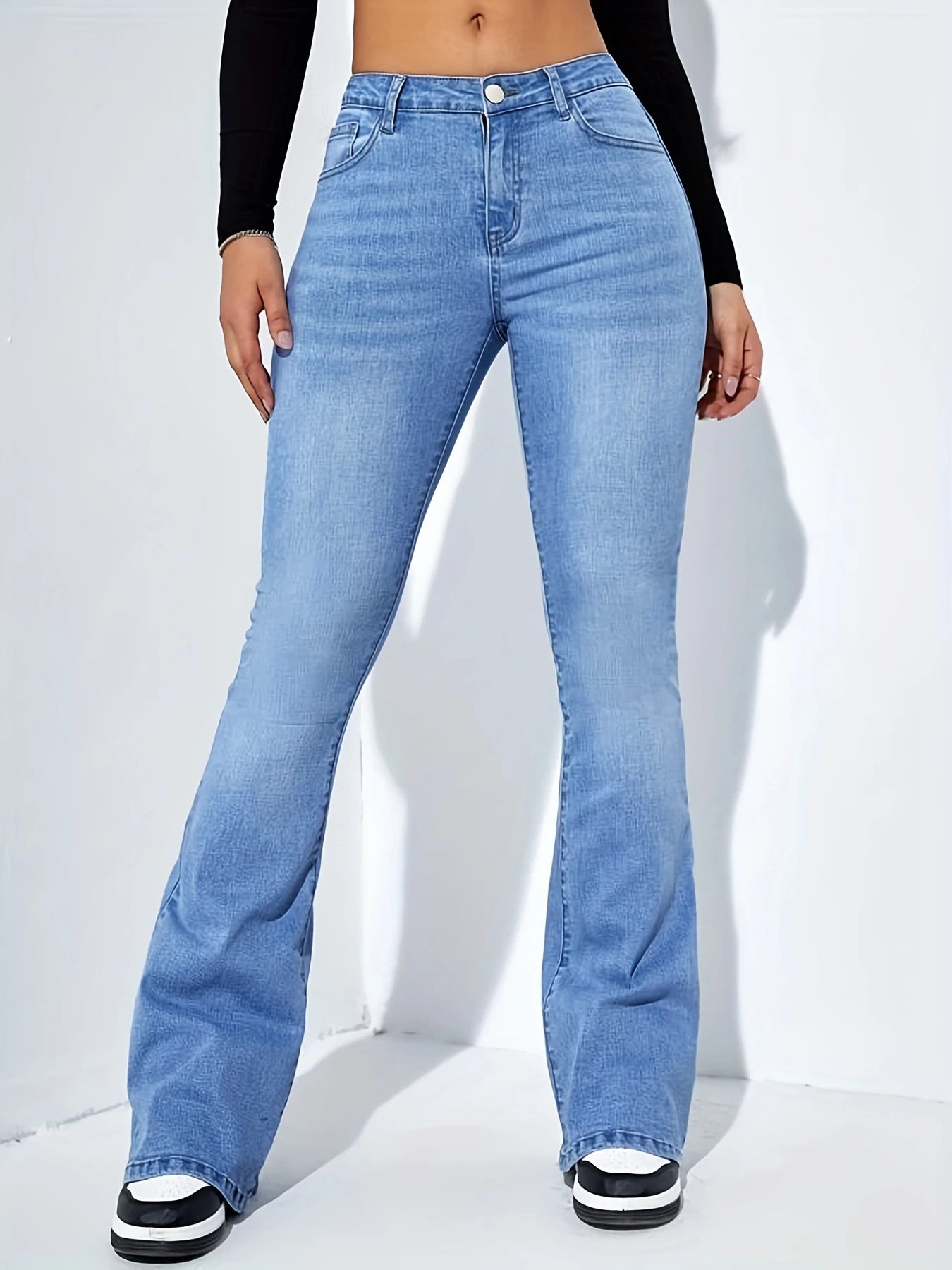 High Waist Wide Leg Jeans Damen – Komfortabler Stretch Denim