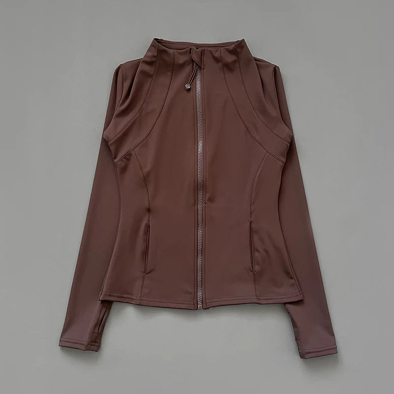 Damen Fitnessjacke mit Stehkragen