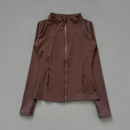 Damen Fitnessjacke mit Stehkragen