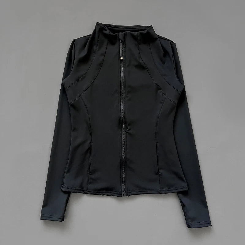 Damen Fitnessjacke mit Stehkragen