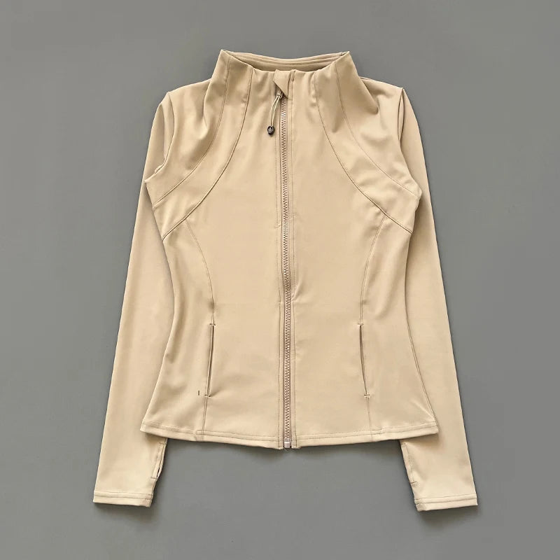 Damen Fitnessjacke mit Stehkragen