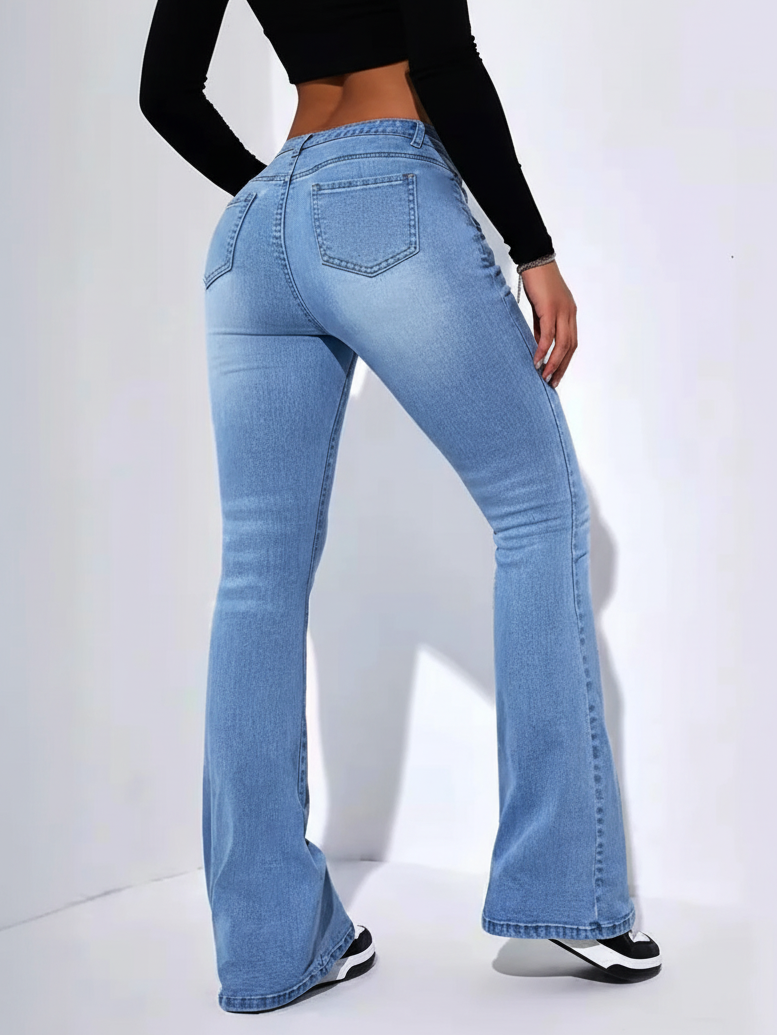 High Waist Wide Leg Jeans Damen – Komfortabler Stretch Denim
