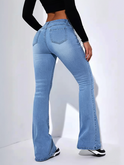 High Waist Wide Leg Jeans Damen – Komfortabler Stretch Denim